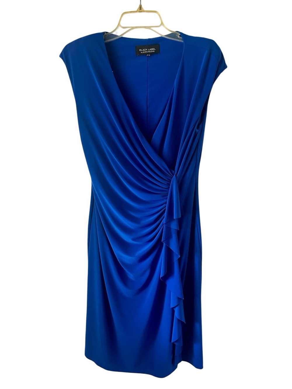 Black Label by Evan Picone
Blue Sheath Wrap Dress Ruffle
Sleeveless V-Neck - Picture 2 of 6